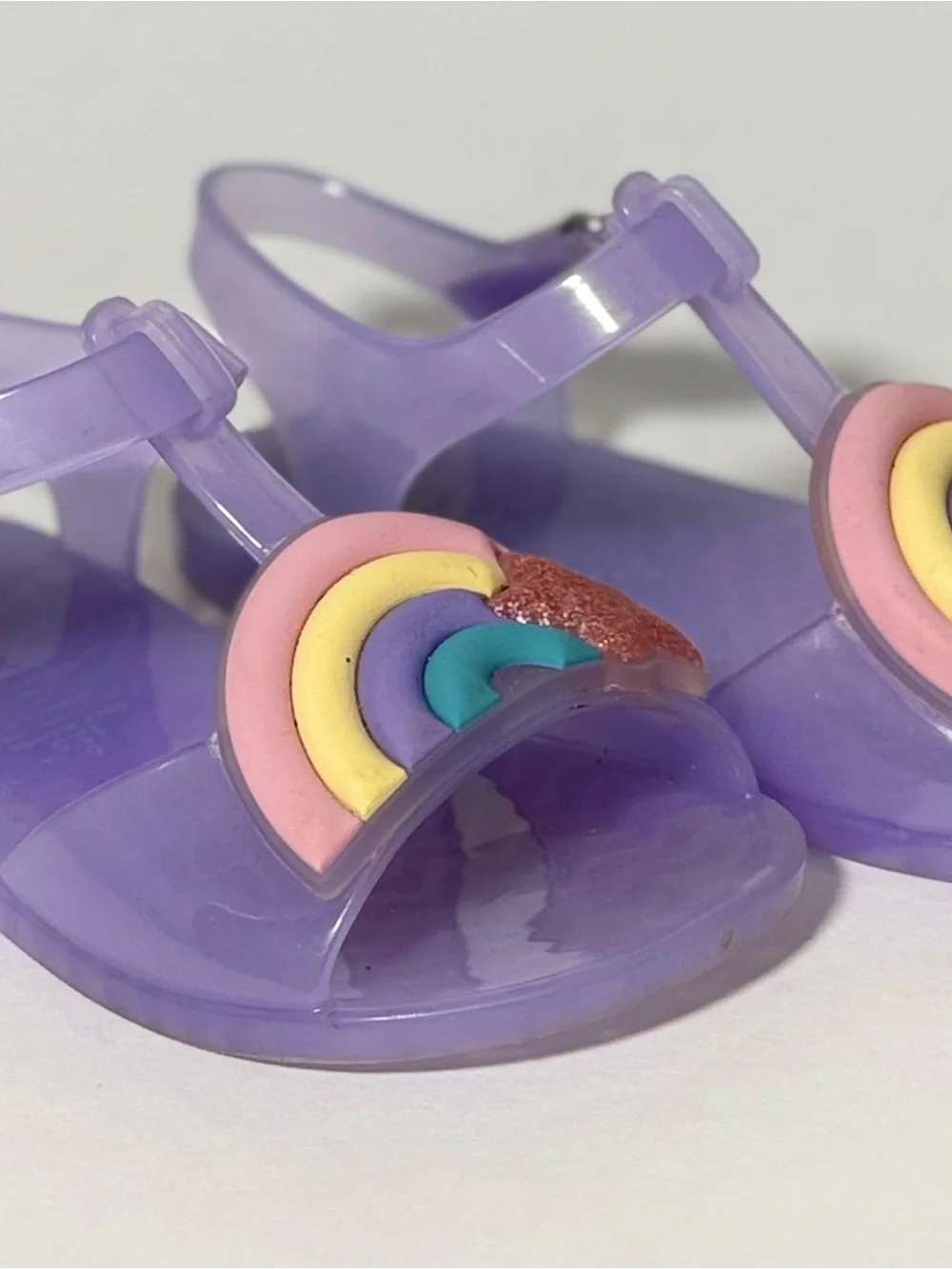 Old Navy Purple 3D Rainbow Jelly Sandals Toddler Girls